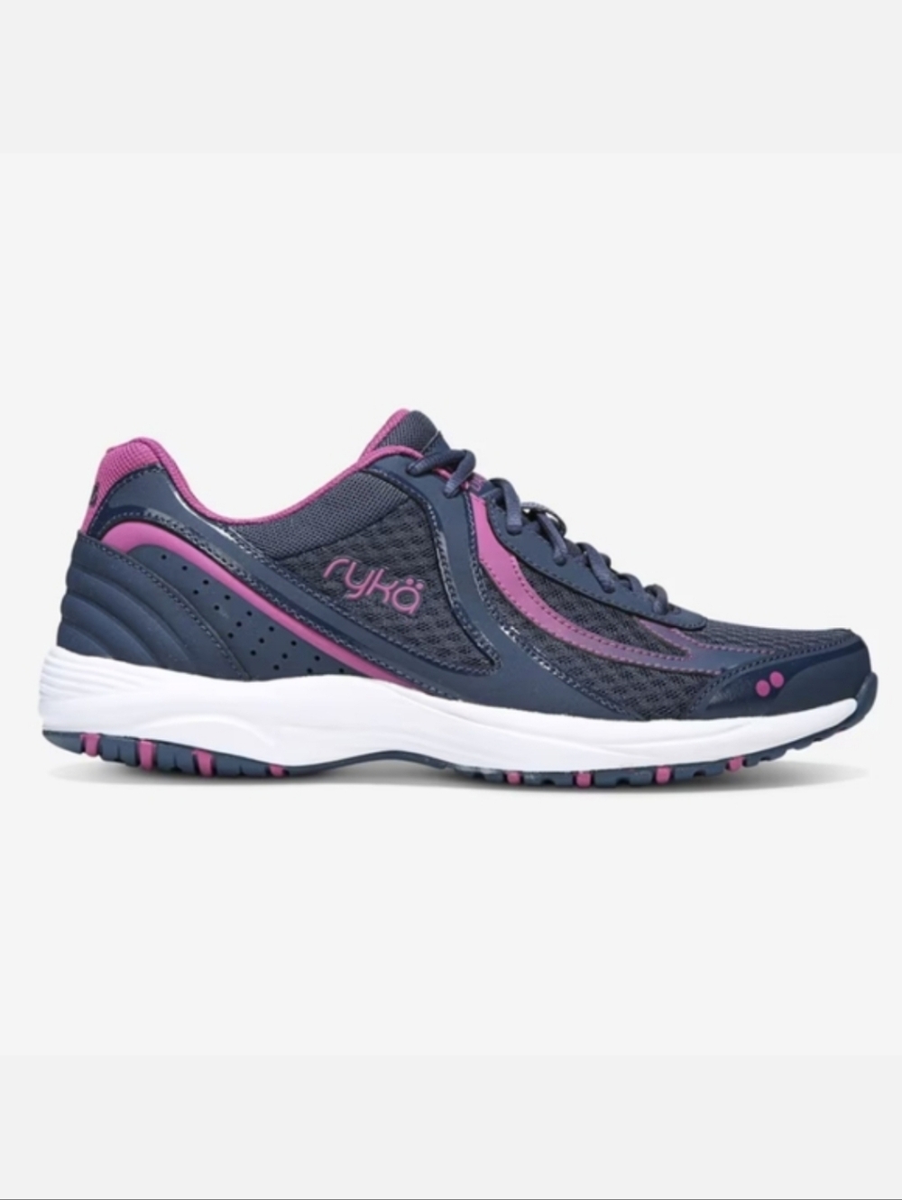 Ryka Dash 3 Sneakers - Navy Blue & Pink - Size 7 Womens Walking Shoes